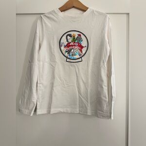 White Kids Christmas Shirt with Penguin Design